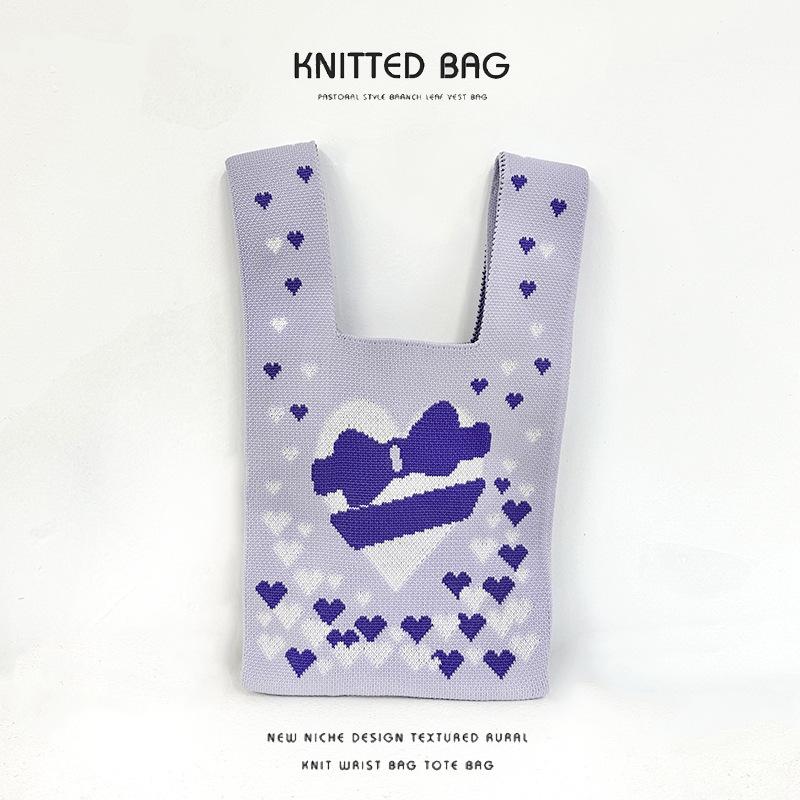 Women's Colorful Knitted Handbag - Stylish, Niche Design Shoulder Bag