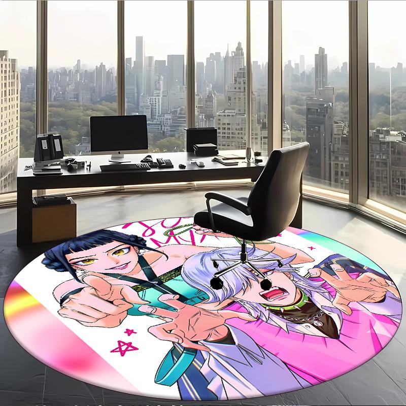 Kpop Demon Hunters (19) Round Office Rug Decorative Floor Rug for Office Bedroom Living Room and Home Space