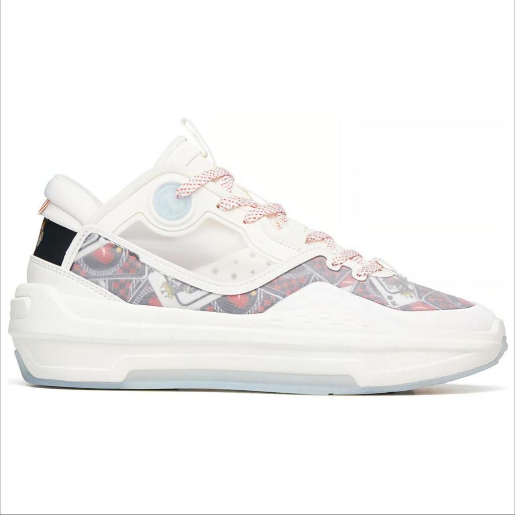 New Anta C37 2.0 Anti Slip And Wear Resistant Lightweight Mid Top Skateboard Shoes Men's White Red 912228082-6