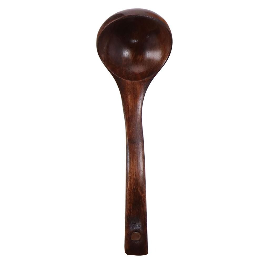 

1/3 шт. Деревянный половник для супа с длинной ручкой Натуральный цвет Бытовой Суповая деревянная ложка Ресторан small