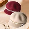 Women's Autumn & Winter Wool Pumpkin Beret - Short Brim Octagonal Painter & Newsboy Hat