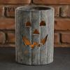 Halloween Gift for Home Decor Pumpkin Candle Holder, Resin Hollow Candlestick, Vintage Country Decorative Ghost Table Ornaments Style Lantern Tabletop