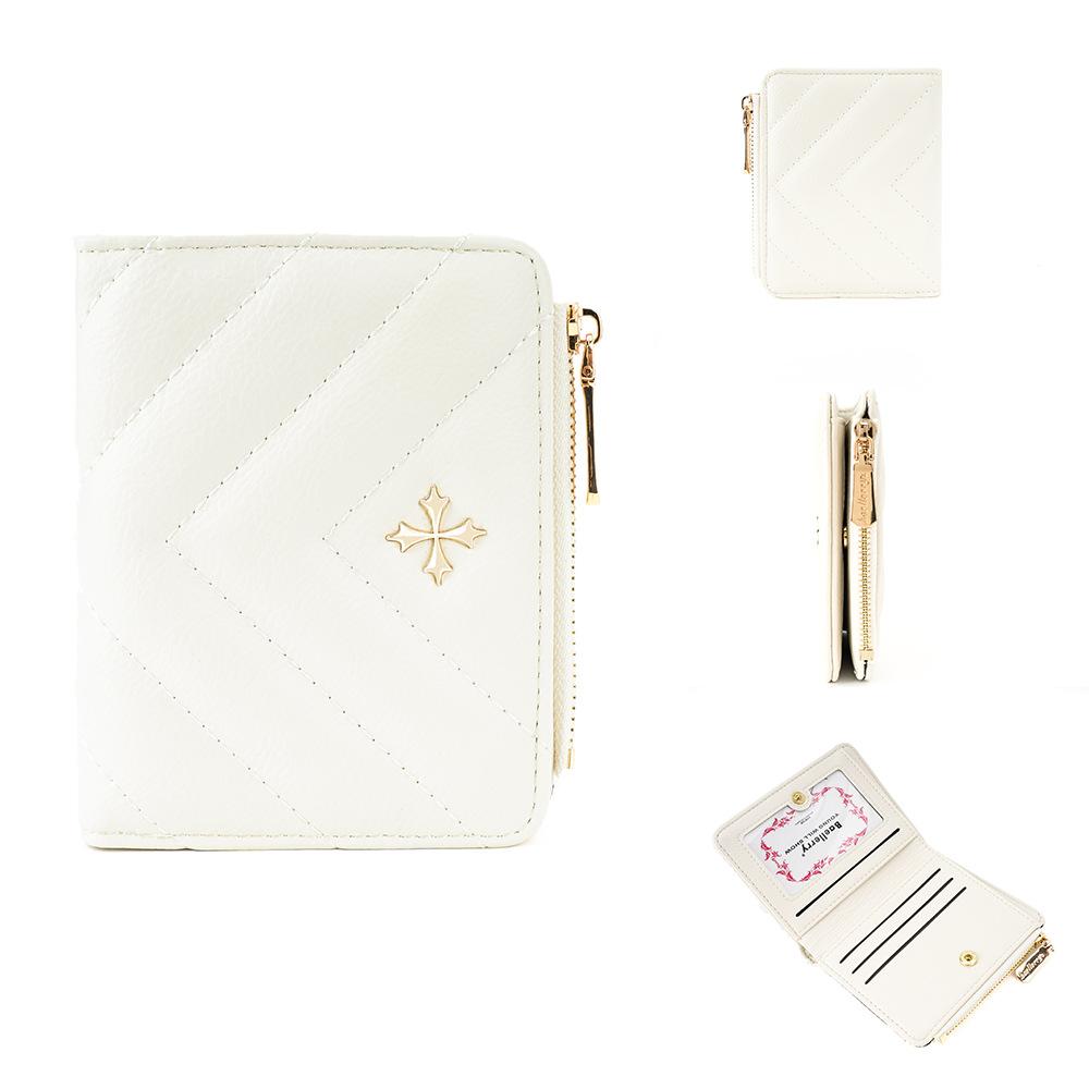 

Женский короткий кошелек Baellerry в корейском стиле с прошитыми деталями, модный кошелек из искусственной кожи, с отделениями для карт, с застежкой-молнией, для монет бежевый