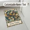 Autumnal Leaves Theme Soft Crystal Velvet Rug Custom Name & Text Print Non Slip Floor Rug for Bedroom Living Room