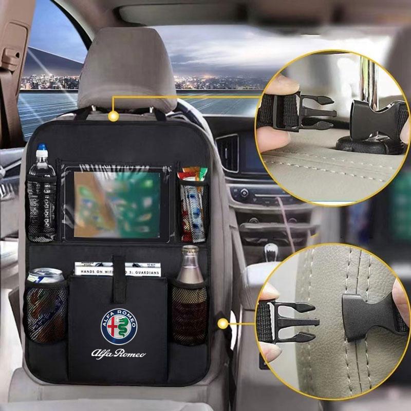 Pro Alfa Romeo Organizér na zadní stranu autosedačky Nastavitelná úložná taška Velká kapacita Pro Alfa Romeo giulia stelvio giulietta 159 147 156