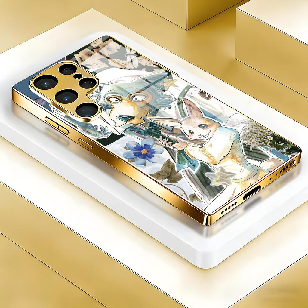 BEASTARS  Phone Case For Samsung S26 S25 S24 S23 S22 S21 Plus Ultra Note20 Electroplated glass Phone Case
