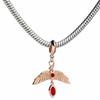 Harry Potter sterling silver Fawkes Rose Gold Plated slider charm with crystals