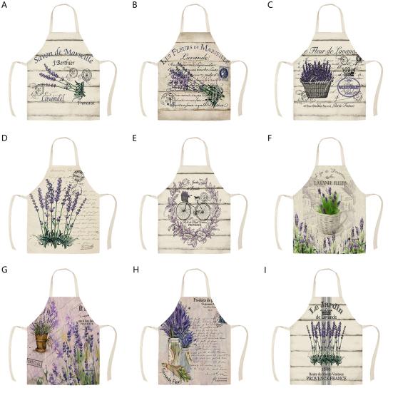 Sleeveless Apron Stain Repellent Linen Strong Absorbent Cactus Pattern Cooking Bib Kitchen Supplies