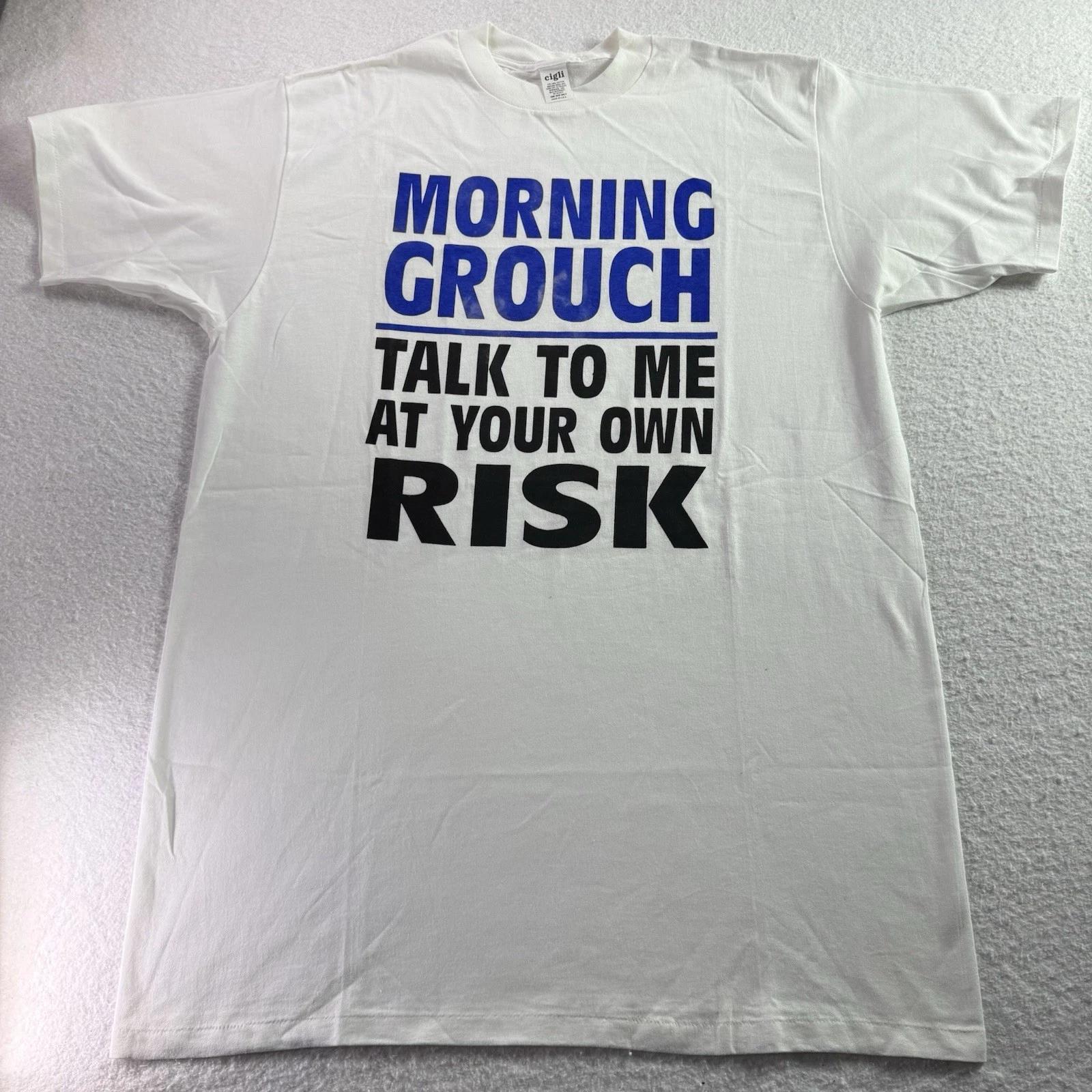 Vintage 90s Not A Morning Person Funny Graphic Oversized One Size T-Shirt S