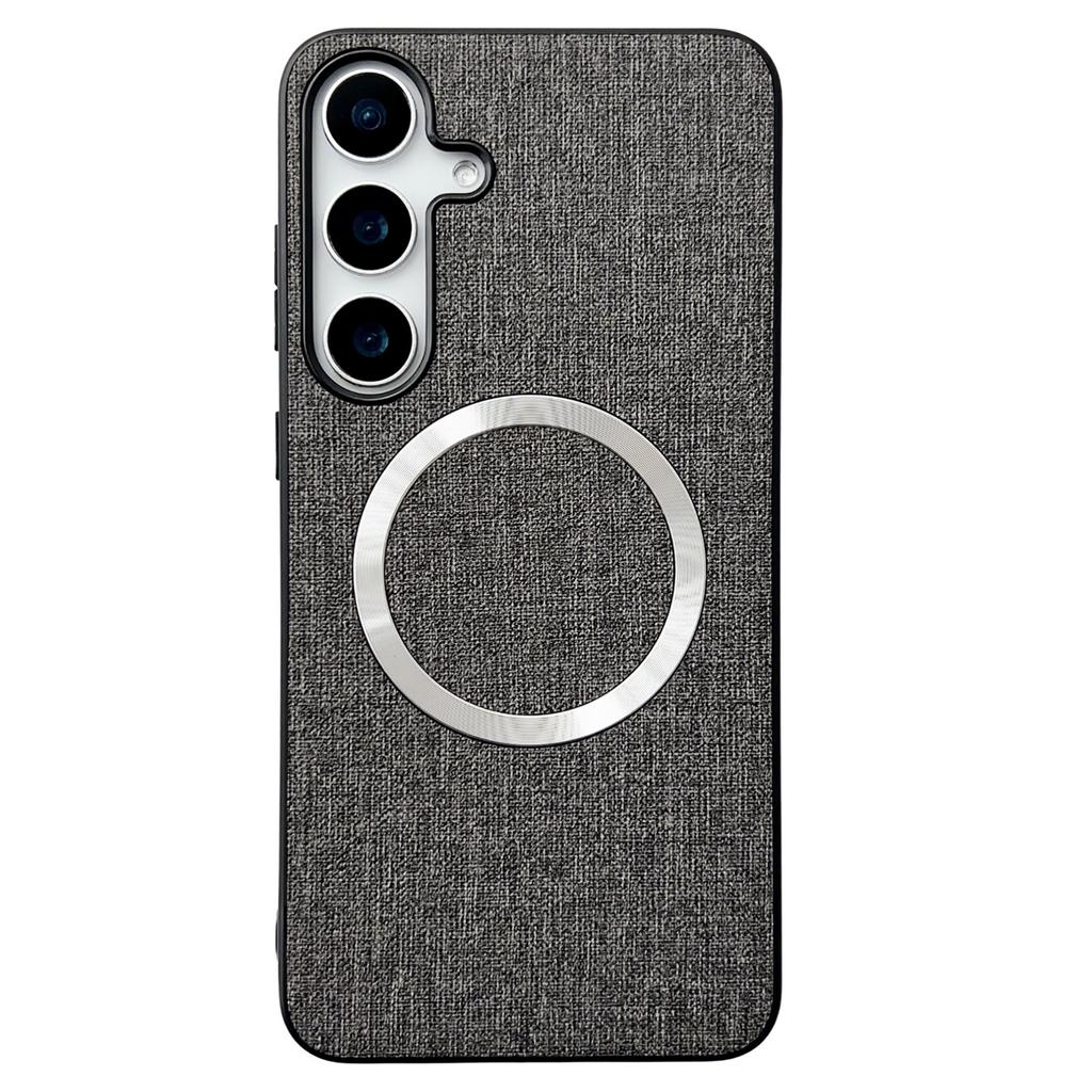 For Samsung Galaxy S25 Case Drop-Proof TPU+Cloth Back Phone Cover Compatible with MagSafe