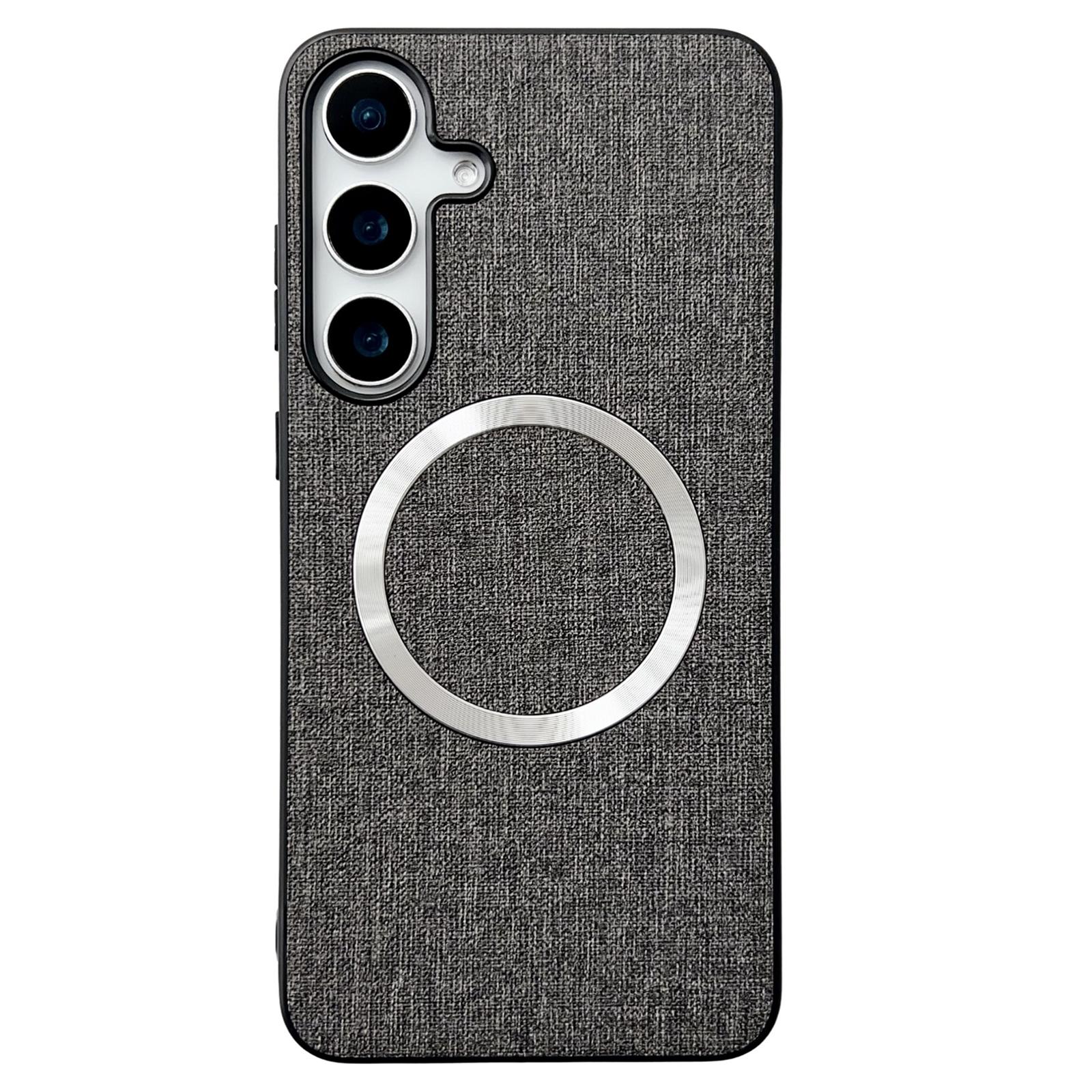 

Чохол для Samsung Galaxy A56 5G Протиударний TPU+Тканинна Задня Кришка для Телефону Сумісний з MagSafe Grey