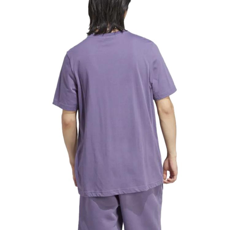 adidas Originals T Shirts Men's Technology Purple Crew Neck Moderate Straight Fit IA4868