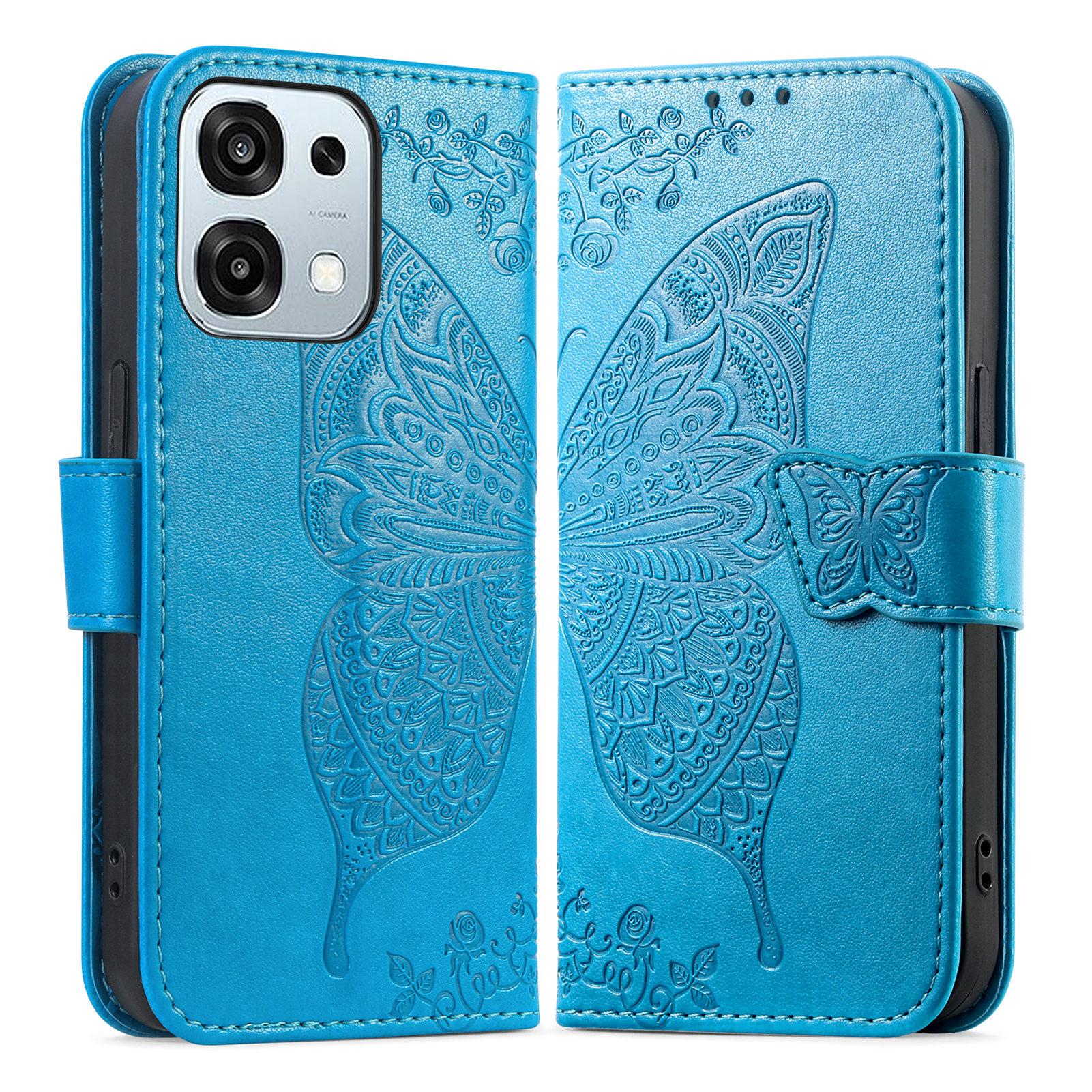 

For Oppo A6 Pro 5G/F31 5G Case with Strap Butterfly Pattern PU Leather Wallet Phone Cover