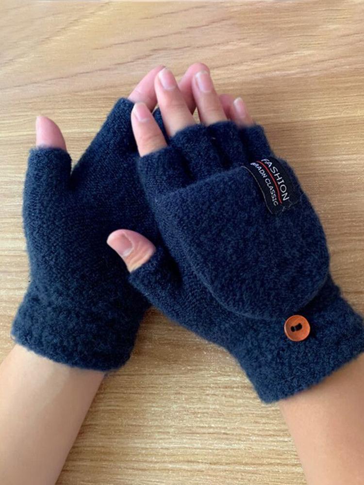 USB Heating Gloves Double Sided Comfortable Half Fingers Heating Gloves with Finger Cover