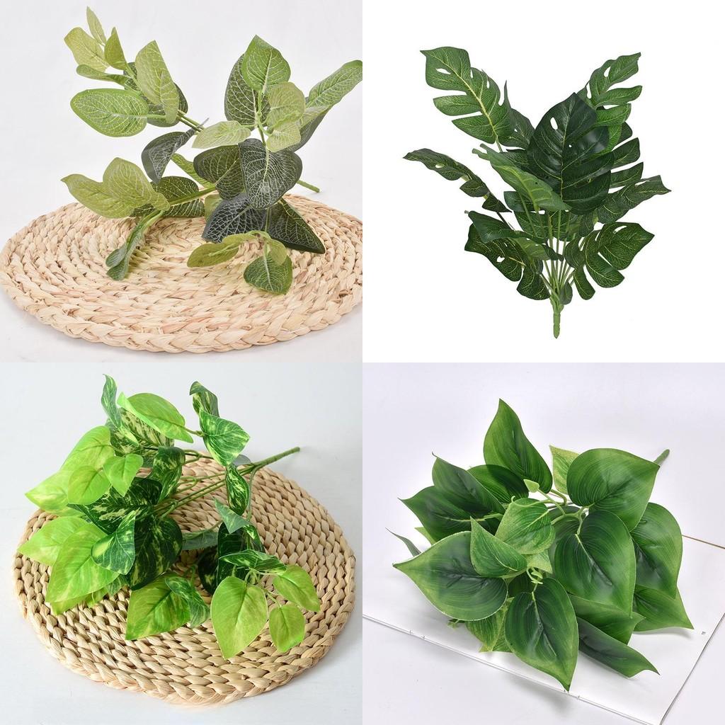 Plant Wall Faux Greenery With Multiple Leaf Types For Home Decoration And Event Backdrops