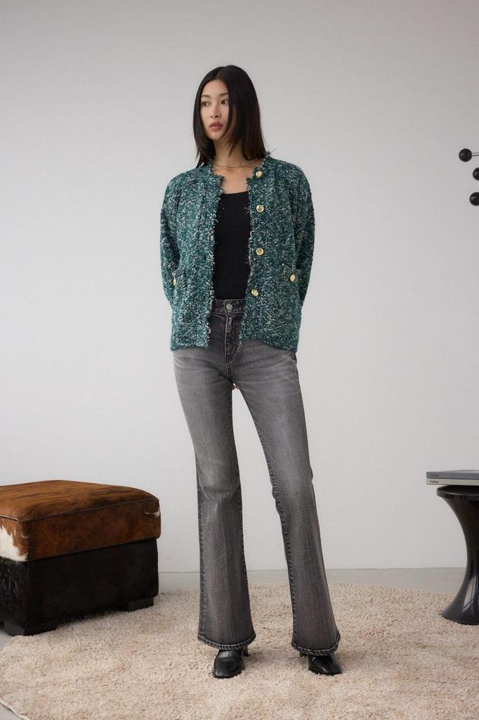 AZUL by moussy AZUL DENIM Center Press Denim S Semi-Flared Women's 250IAC12-2121 L/BLK