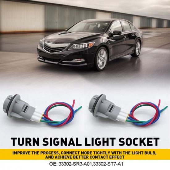 2X Blinker Turn Signal Light Socket Bulb & Harness Connector For Set Honda Acura