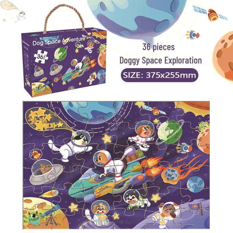 Educational Dinosaur Cartoon Jigsaw Puzzle for Kids Ages 3-6 - Boxed Flat Toy