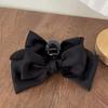 Women Hair Claw Anti-slip Elastic Spring Strong Claw Big Bow-knot Double Layers Hair Decoration Solid Color Princess Style Hair Gripper Hair