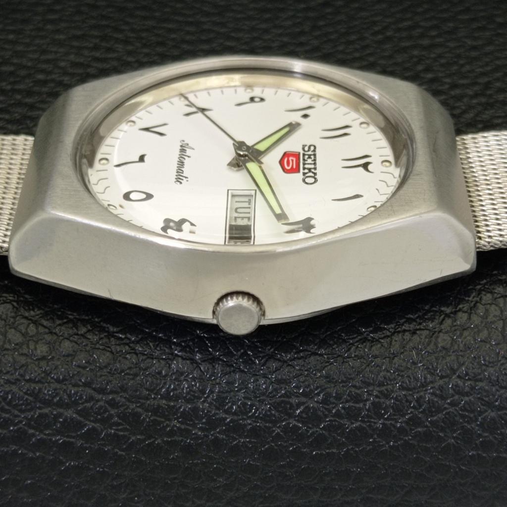 VINTAGE SEIKO 5 AUTOMATIC 6309A JAPAN MENS ARABIC WHITE DIAL WATCH A701219-5 R206a-a701219
