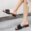 Folded slippers new women's summer wear fashion thick heel beach slippers