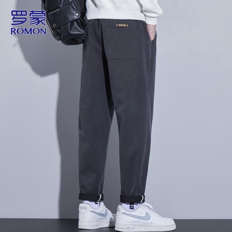 ROMON Men's Business Casual Straight-Leg Pants