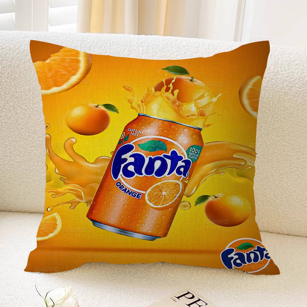 Funny F-Fanta Logo Pillow Covers Cartoon Sofa Decorative Home Double-sided Printing Short Plush Cute Cushion Cover