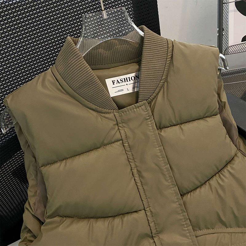 Vest for kvinner Vindtett Oversized Løs Ermeløs Vest Vinter Fortykket Dun Casual Vest
