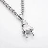 Funny Fashion Trendy Gold Silver Color Alloy Punk Popular Simulated Plug Pendant Necklace Jewelry Accessories Birthday Gift
