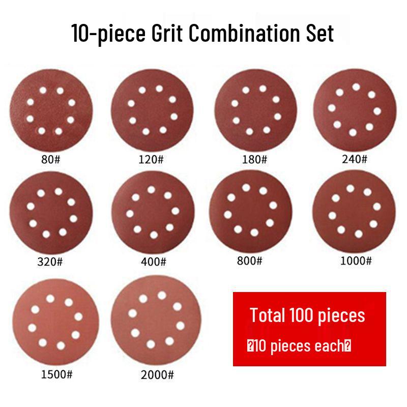 5-inch 8-Hole Red Sandpaper 125MM for Wood Sanding