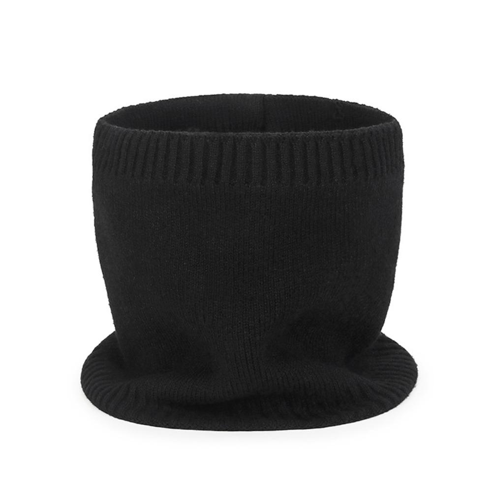 New Thickened Warm Scarves Plush Solid Color Neck Gaiter Face Cover Knitted