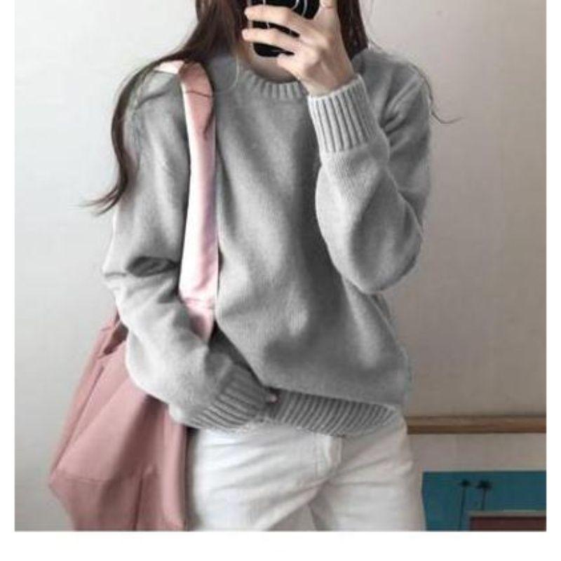 Maglione da Donna Autunno Inverno Capo d'Abbigliamento Stile Pigro Largo Versione Coreana Top Sottostante Maglione a Maglia