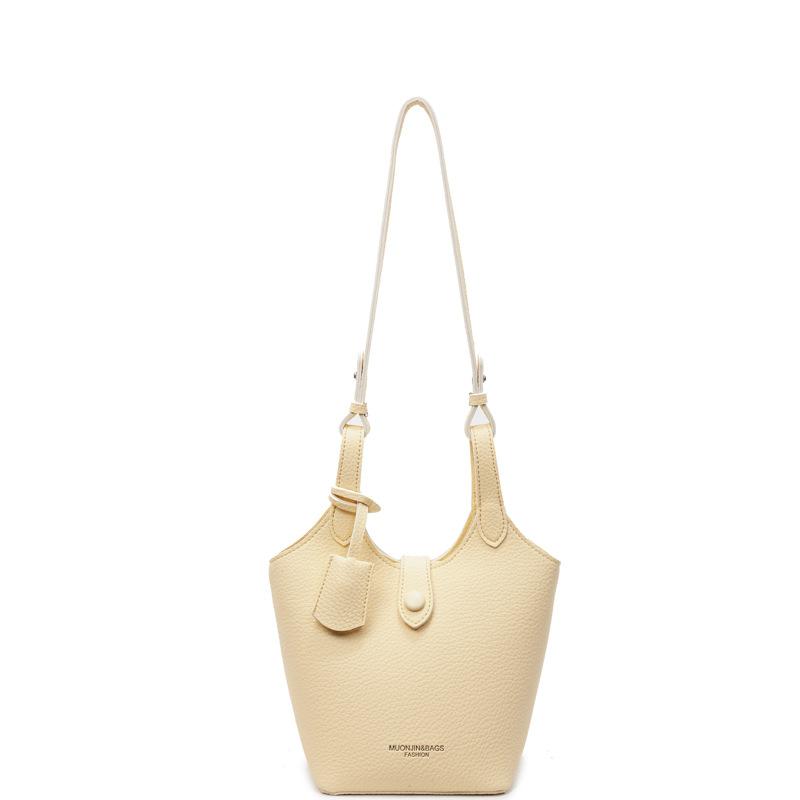 Fashion New Design Korean Simple Lychee Pattern Bucket Bag Women's Commuter Casual Versatile Commuter Messenger Bag