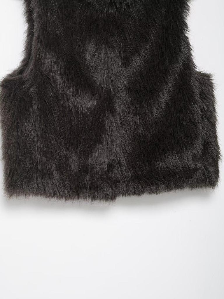 European & American Women's Fashion Versatile Faux Fur Effect Vest