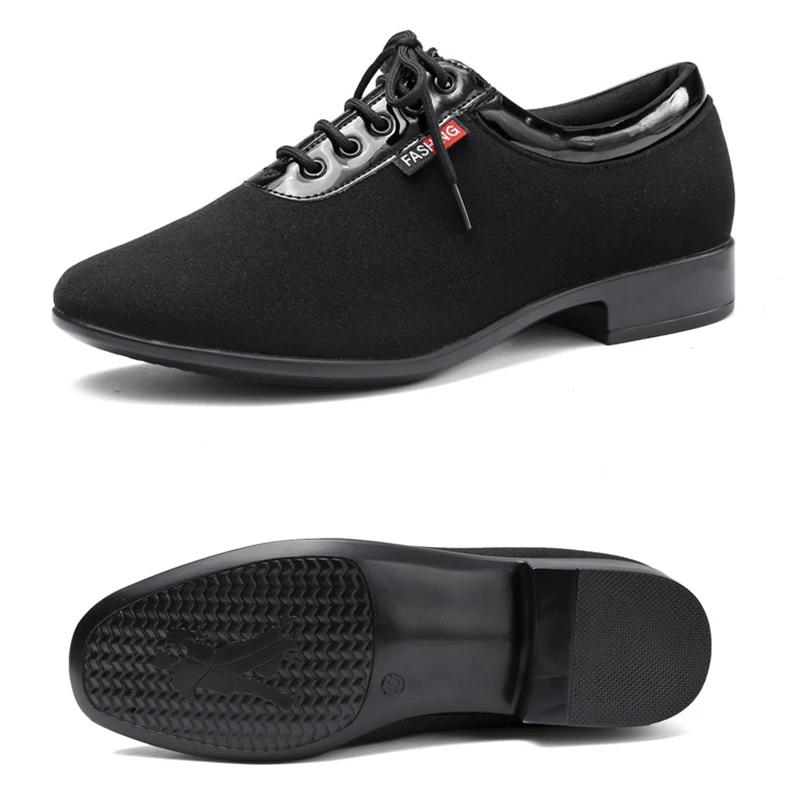 Pánské boty pro moderní tanec Chlapecké boty pro latinskoamerické tance/tango/společenský tanec Gumová/měkká podrážka Nízký podpatek Pánské taneční boty Černé Profesionální