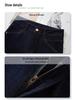 Women's Dark Blue High-Waisted Straight-Leg Jeans - 2025 Spring/Autumn Petite Slimming Loose Fit