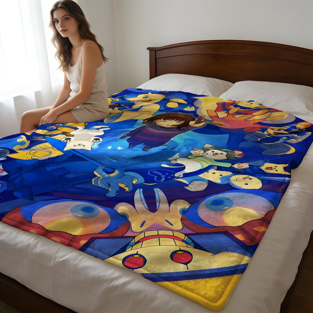Throw High-Density Short Plush Blanket For Sofa Nap Air-Conditioned Room Soft Skin-Friendly Undertale