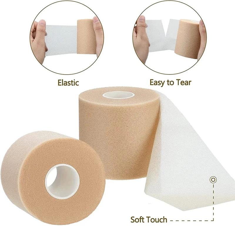 Sofort verfügbar 1 Rolle Schaumstoff Baumwolle Hautfolie Selbstklebendes Elastisches Verband Ellbogen Knie Maske Sport Pre-Wrap Für Sporttape