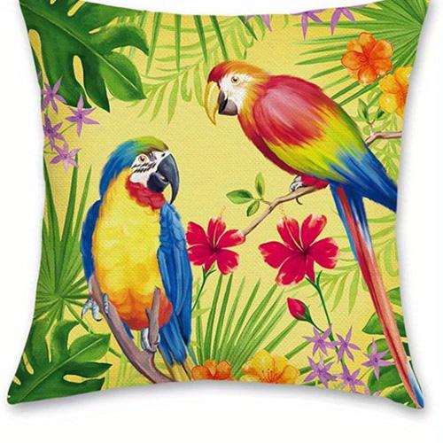 

Декор для дома Подушки с тропическими птицами и цветами Наволочки с узором Чехол для подушки Подходит для дивана Спальни Автомобиля Наволочка 40x40cm 16x16in