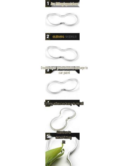 CS15 Water Cup & Gear Shift Decor Frame: Center Console Armrest Box & Sequin Sticker Car Accessories