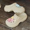Cute Girl Heart Star Hole Shoes Women's Summer Non-slip Thick-soled Heightening Beach Shoes Bag Head Cool Slippers