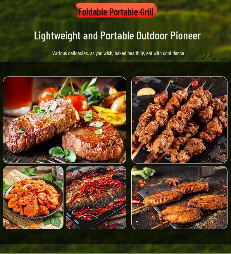 Portable Outdoor Folding Charcoal Barbecue Grill