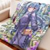 Cartoon Ganyu Universal Flannel Blanket Anime Genshin Impact Printed Soft Blankets Multifunctional Blankets Decor Home