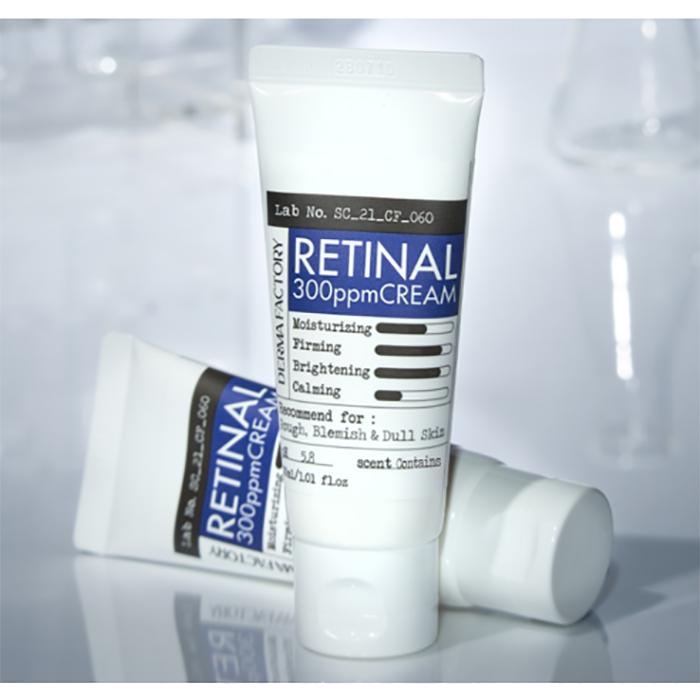 Derma Factory Retinal 300ppm Cream – Advanced Vitamin A Anti-Wrinkle, Firming, Brightening & Lifting Vegan Care, Korean