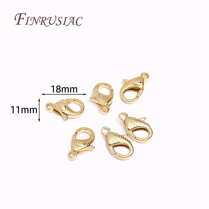 Trendy 7 Styles 18K Gold Plated Lobster Clasp Hooks Connector For Making Necklace Bracelet DIY Chain Jewelry Materials Wholesale