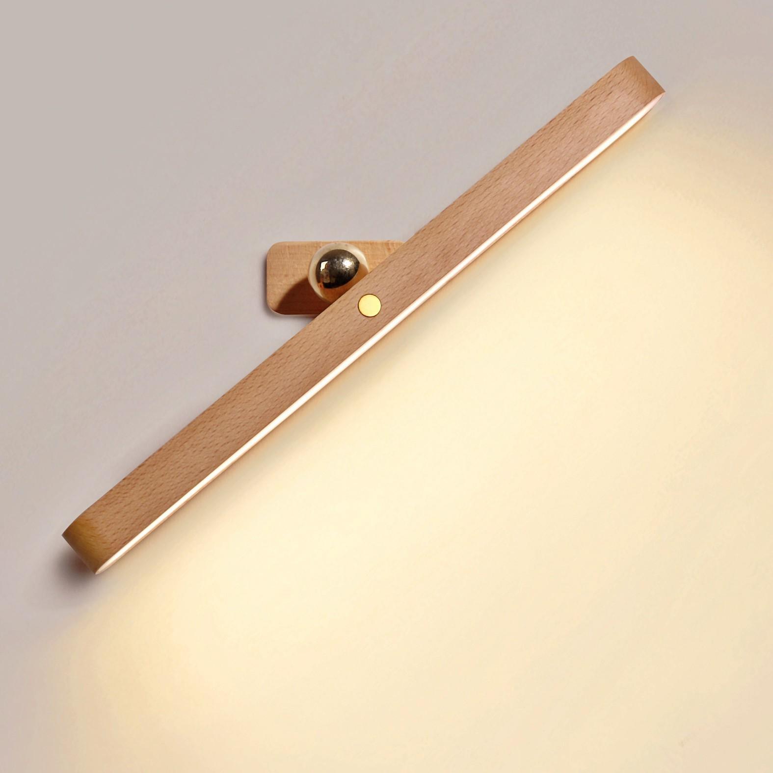 

Wooden Mirror Front Lamps Portable USB Magnetic Indoor Led Night Light Wireless Corridor Wall Lamp Makeup Mirror Fill Lights Hot