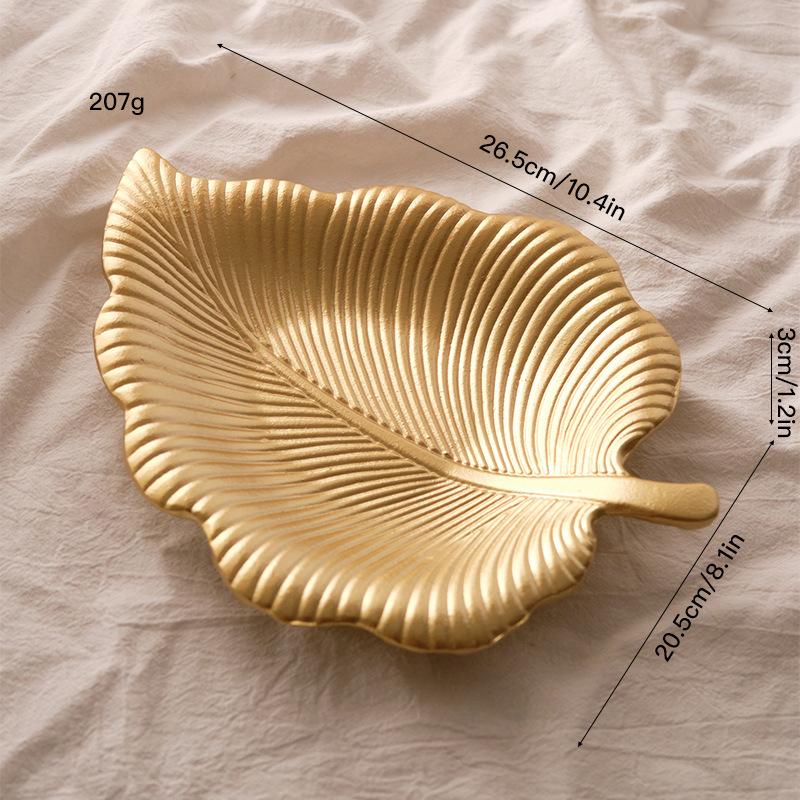 INS Nordic Gold-Toned Candy Snack Tray, Creative Serving Plate for Living Room Dining Table Decor