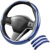 Carbon Fiber Steering Wheel Cover 3PCS, Non-Slip Grip For Universal Cars,Fit For 14–16 Inch Wheels, Interior Accessories For Cars Trucks (Black)