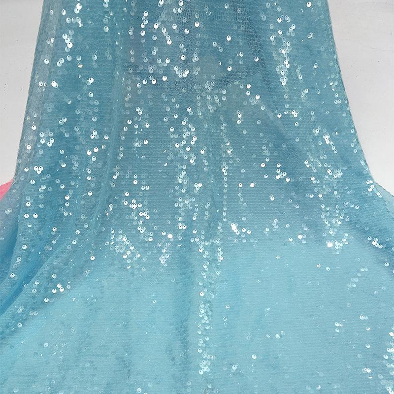 Tessuto di Pizzo Ricamato Full Paillettes Lucide Multicolore Materiale da Cucito Fai da Te per Abito da Sposa Tessuto Decorativo per Abbigliamento