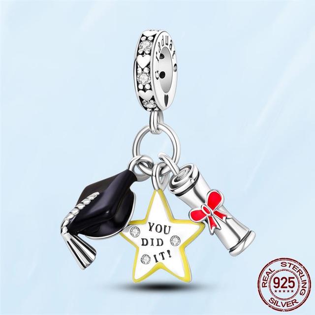 Prívesok na kľúče zo striebra 925 Sterling Strieborná taštička Malá taštička Držiak na srdiečko Priliehavý originálny značkový kúzlo pre ženy